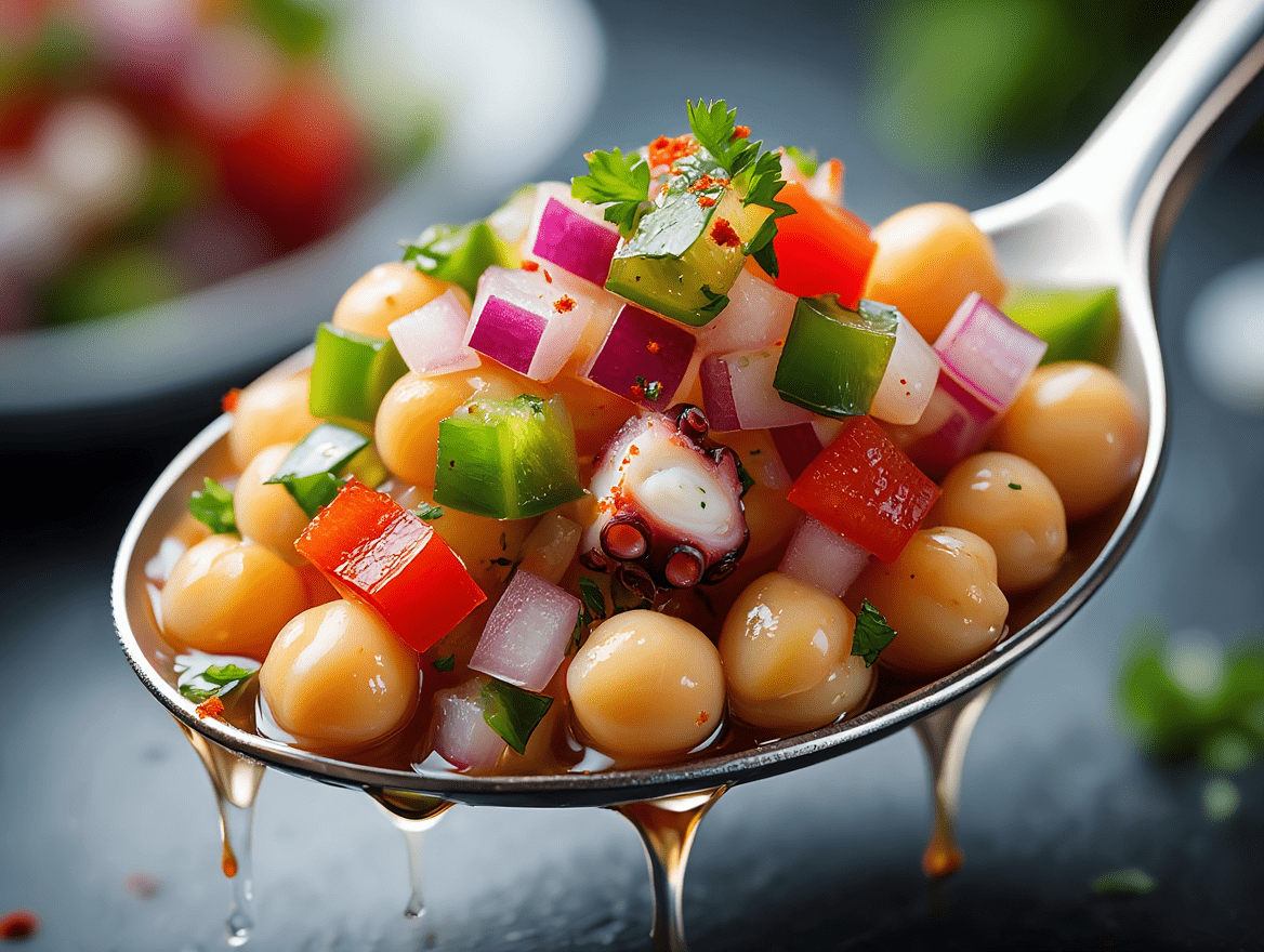 Ensalada de garbanzos con pulpo Ensalada de garbanzos con pulpo