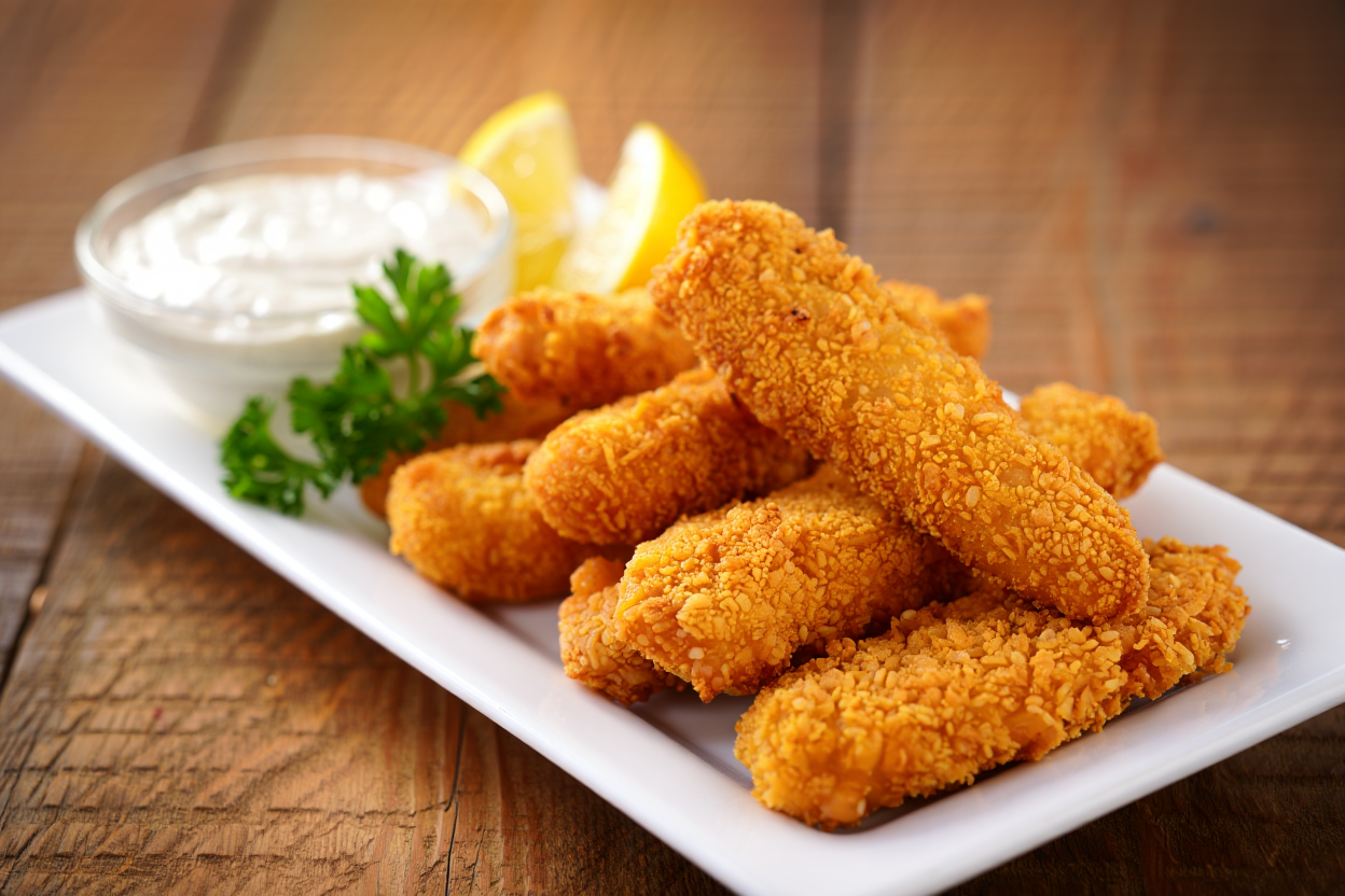 Ensalada de garbanzos con pulpo Fingers de pollo