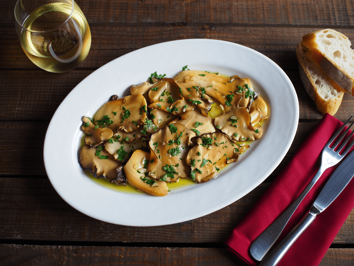 Arroz chaufa peruano Setas salteadas con ajo y perejil