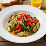 Comida a domicilio - Ensalada mezclum con atún y alcachofas