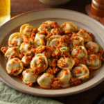 Comida a domicilio - Tortellini de carne con pesto rosso