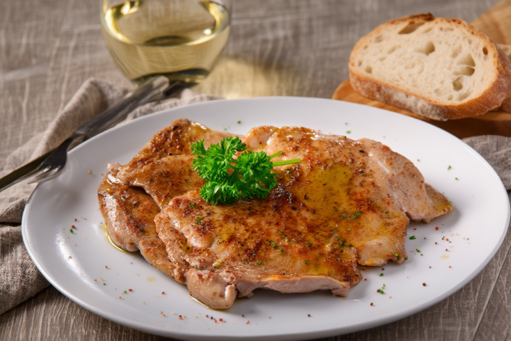 Chuletas de pavo al ajillo
