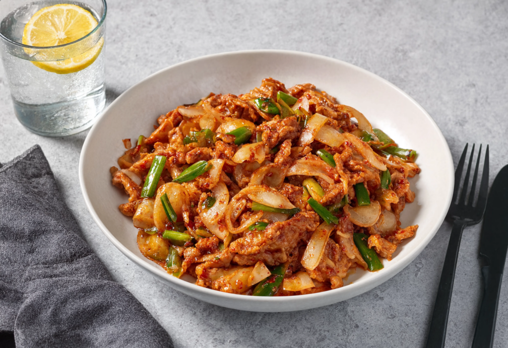 Cerdo con kimchi coreano