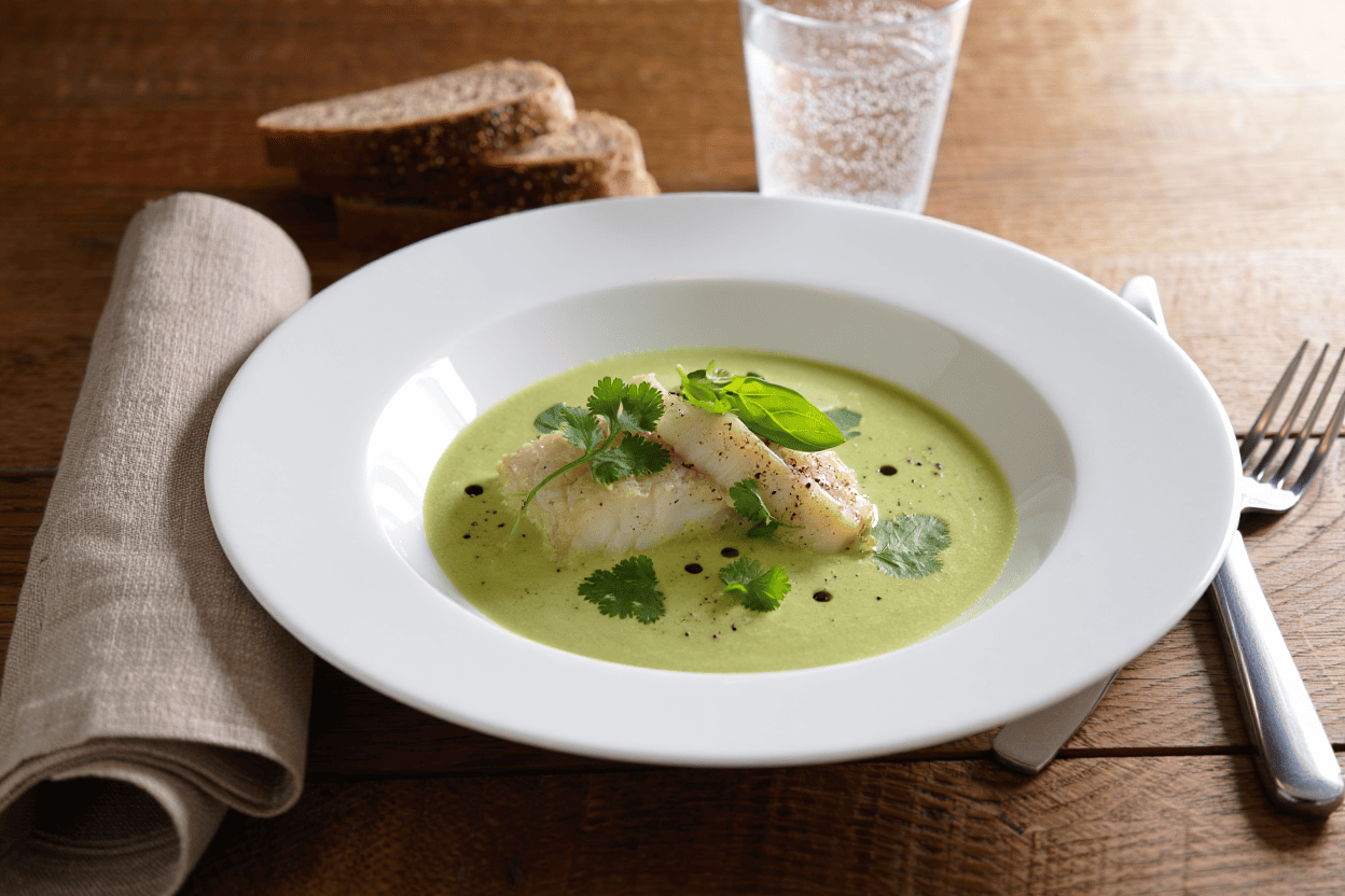 Mini albóndigas de cerdo al estilo italiano Cazón al curry verde