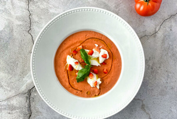 Salmorejo de fresas