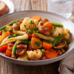 Comida a domicilio - Menestra de verduras con jamón y pimentón