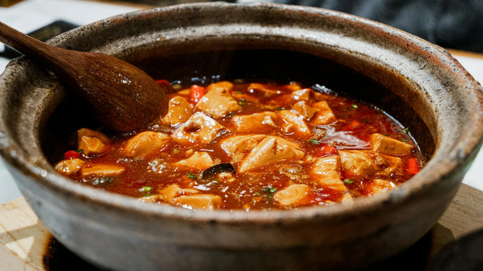 Jamón de cerdo asado Ragú de pollo a la antigua