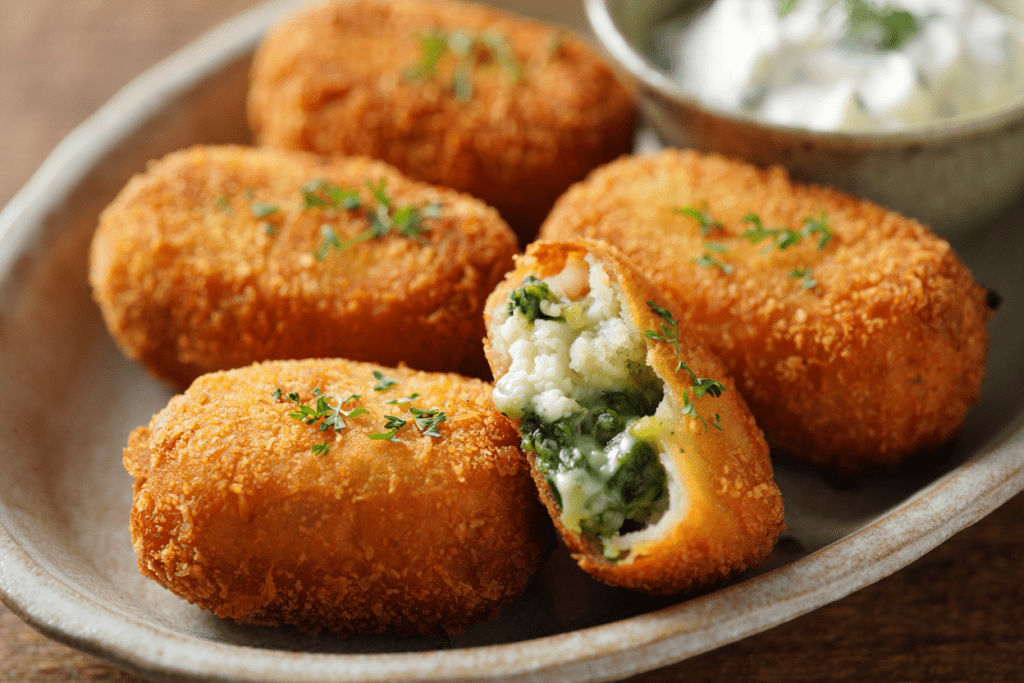 Croquetas de espinacas con queso azul