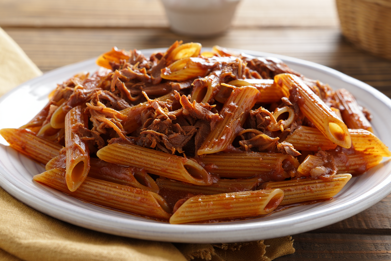 Macarrones con carne de rabo de toro de La Grosella