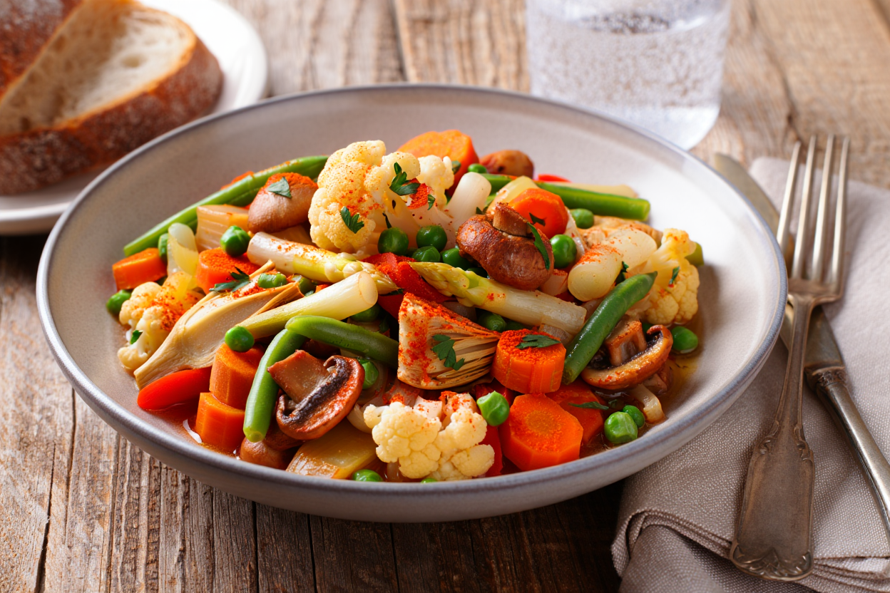 Menestra de verduras al pimentón Menestra de verduras al pimentón