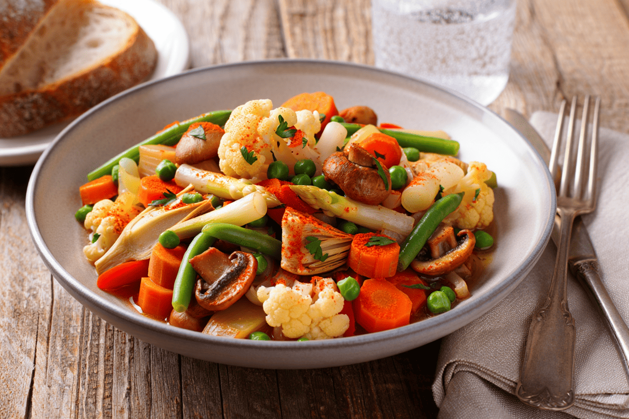 Menestra de verduras al pimentón Menestra de verduras al pimentón