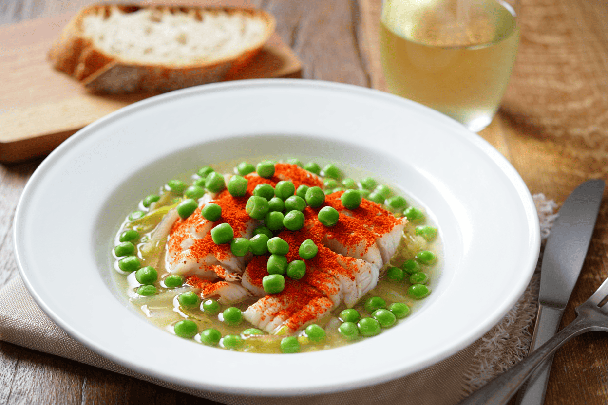 Menestra de verduras al pimentón Merluza a la gallega