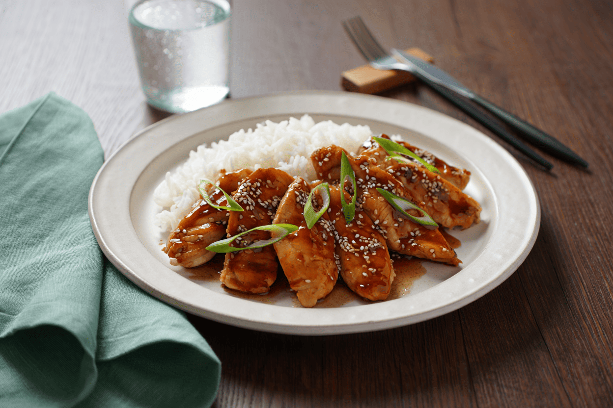 Solomillo de pollo con salsa teriyaki de La Grosella (1)