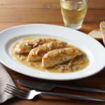 Comida a domicilio - Solomillos de pollo con salsa de champiñones