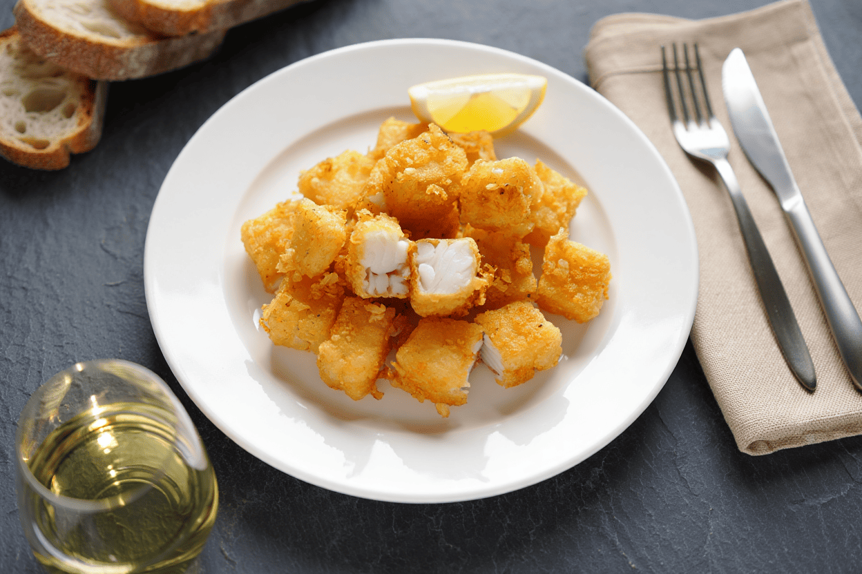 Dados de bacalao rebozados de La Grosella (1)