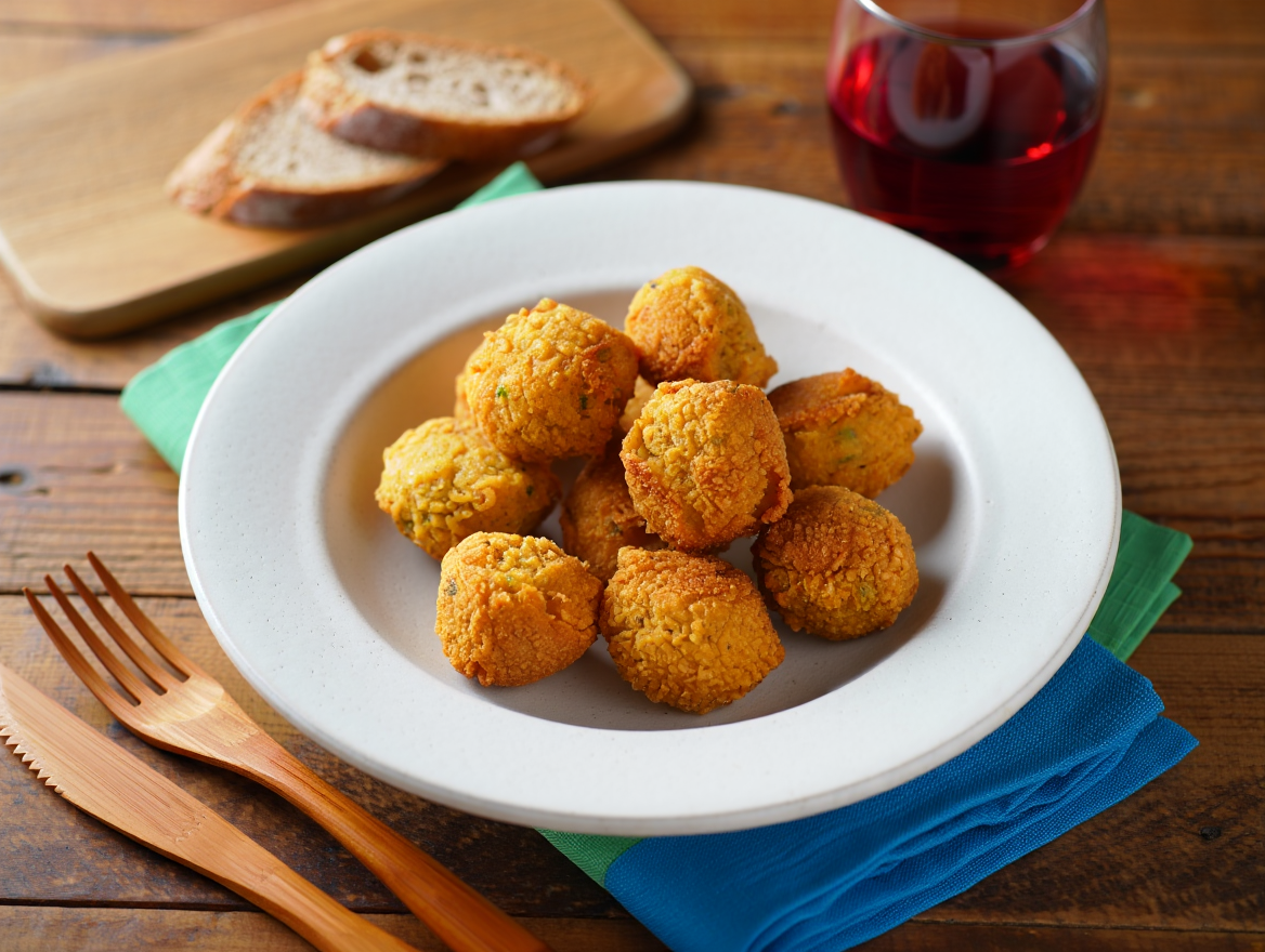 Falafel de garbanzos con salsa de yogur griego de La Grosella