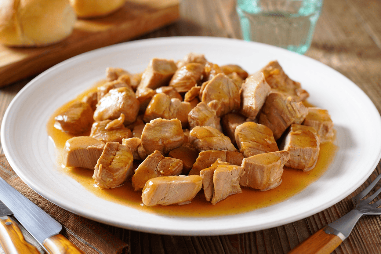 Puntas de solomillo de cerdo con salsa inglesa de La Grosella (1) (1)