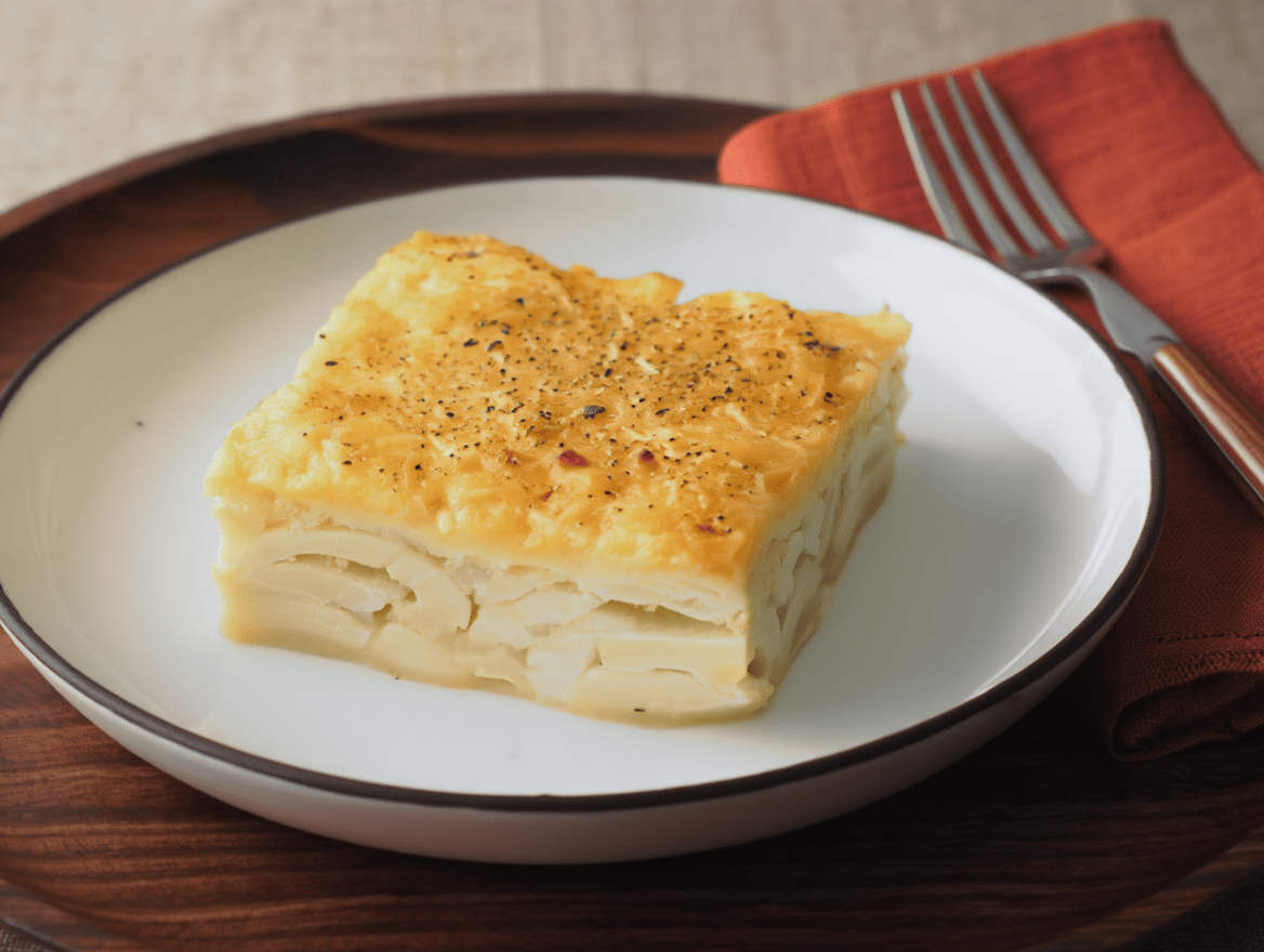 Coliflor gratinada con salsa carbonara Coliflor gratinada con salsa carbonara