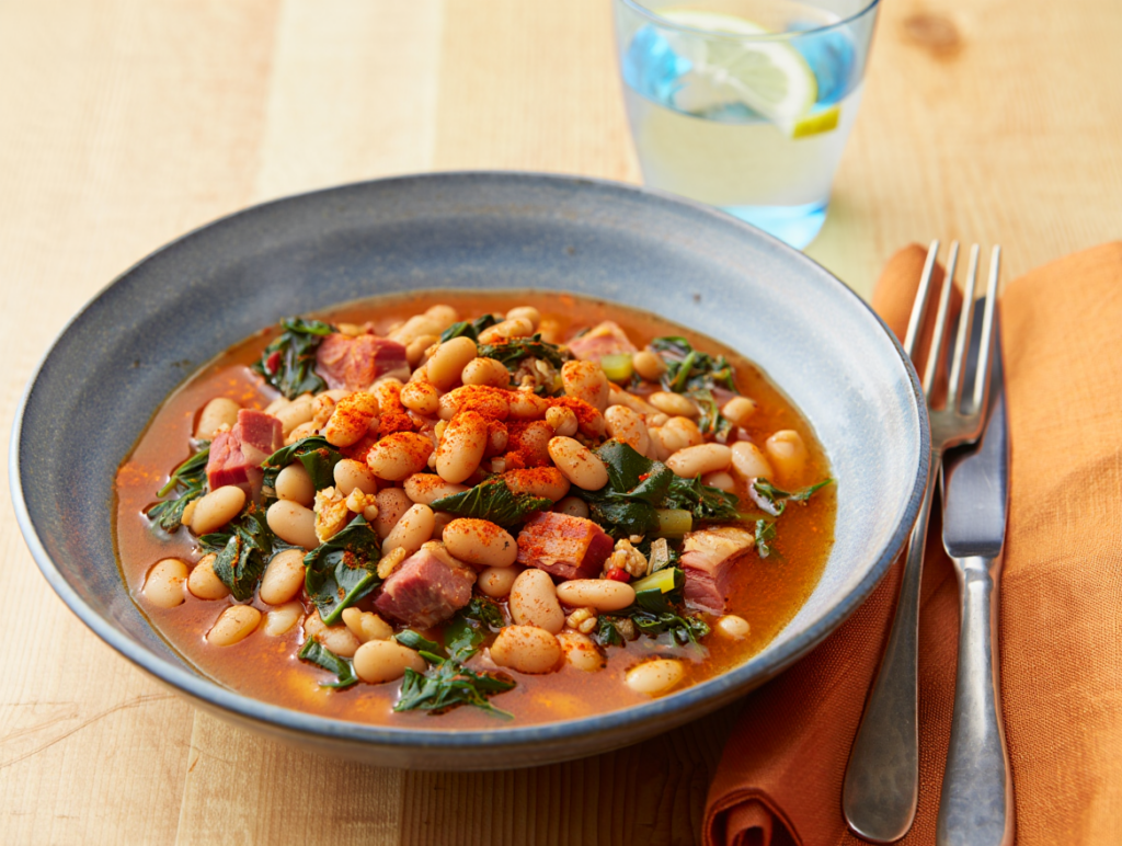 Potaje Rojos Potaje de alubias rojas con chorizo y berza - La Grosella® - Comida ...