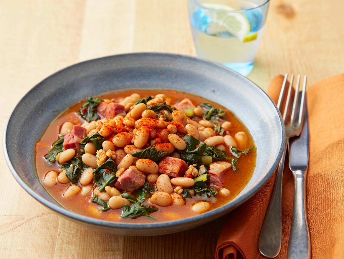 Potaje de alubias blancas con lacón y berza Potaje de alubias blancas con lacón y berza