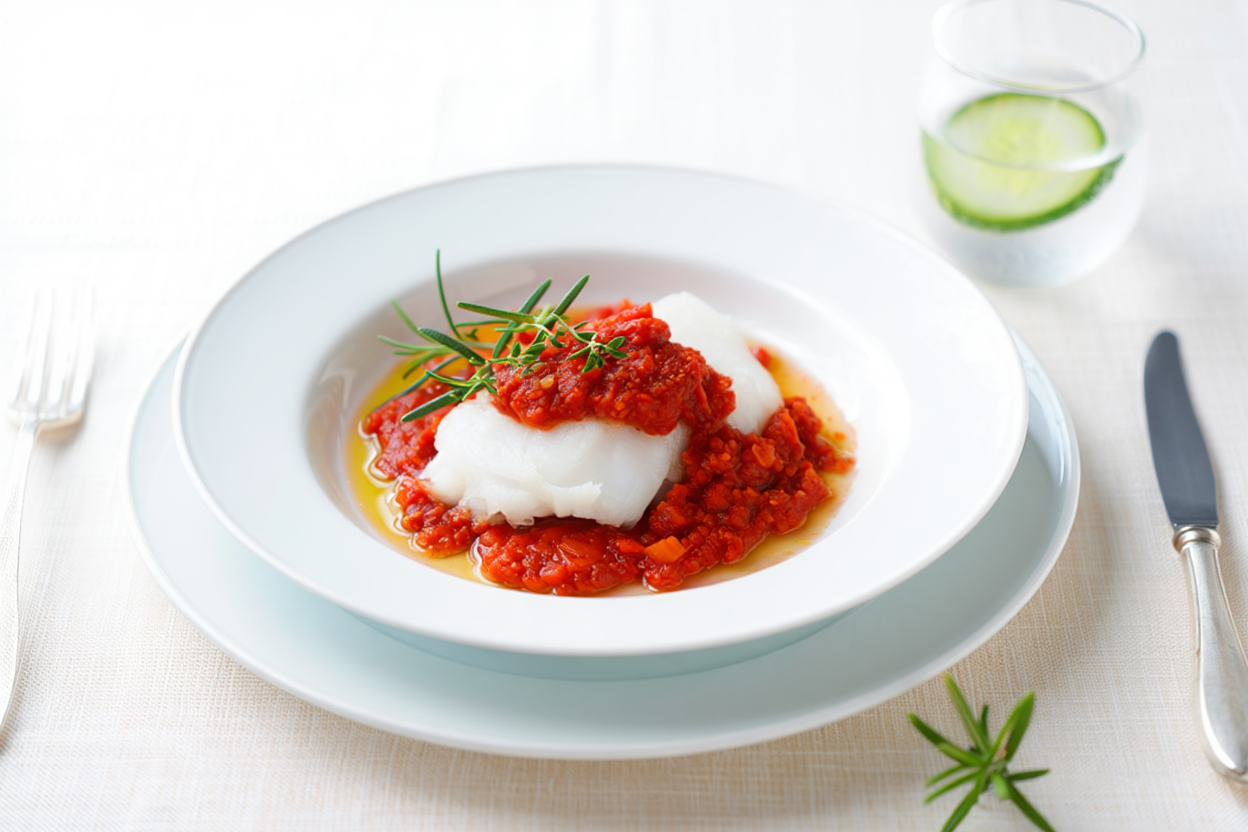 Bacalao-al-vapor-con-salsa-de-tomate-y-hierbas-provenzales-de-La-Grosella