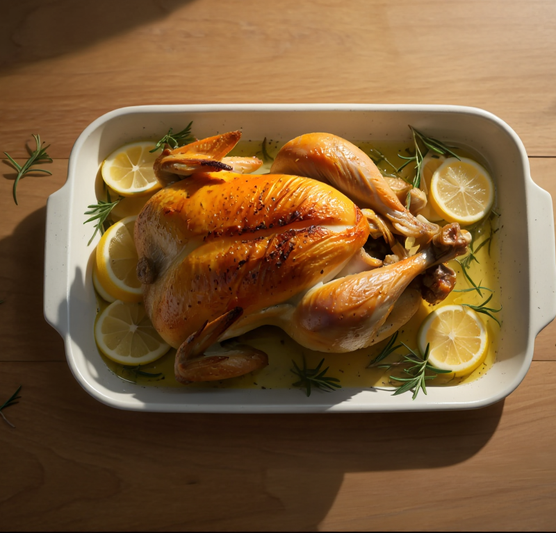 Pollo al horno con limón y hierbas Pollo al horno con limón y hierbas