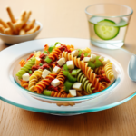 Comida a domicilio - Ensalada de pasta espiral con mozzarella y pesto rosso