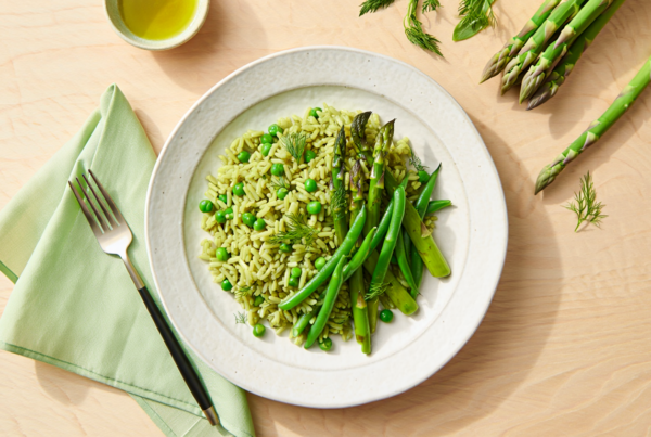 Arroz con verduras verdes