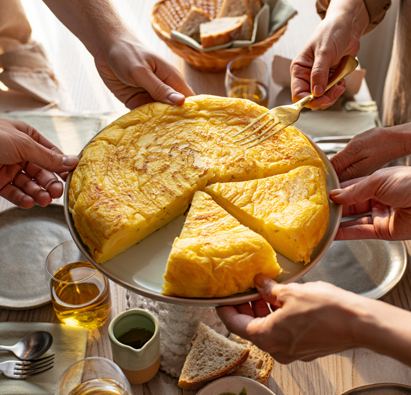 Tortilla jugosa de patatas