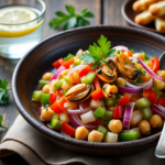 Comida a domicilio - Ensalada de garbanzos con mejillones