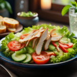 Comida a domicilio - Ensalada iceberg con pollo kebab y apio