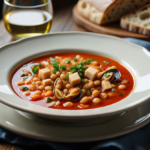 Comida a domicilio - Potaje de alubias blancas con mero y mejillones