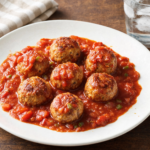 Comida a domicilio - Albóndigas de atún con salsa ajoarriero